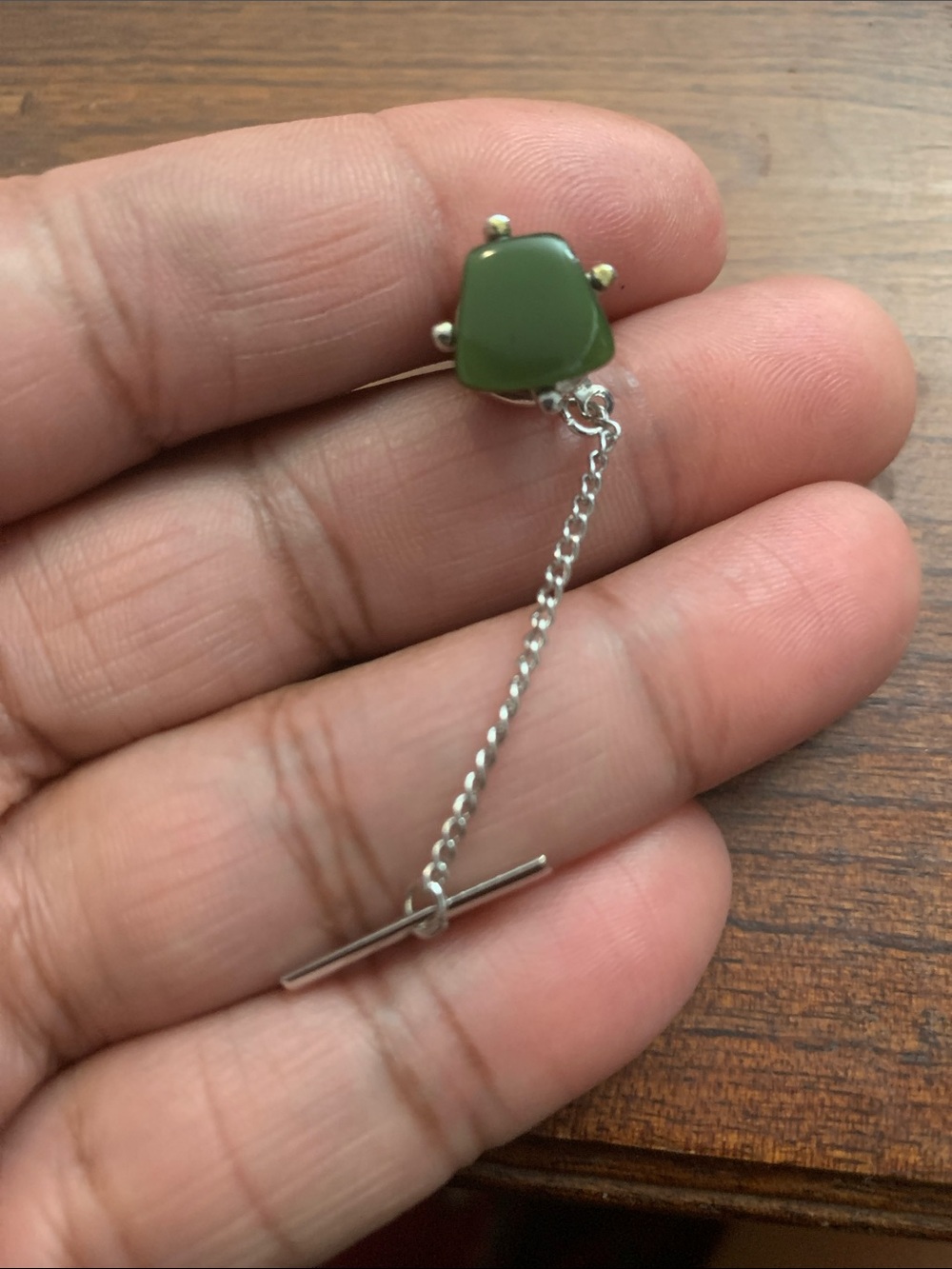 Vintage Sarah Coventry Green Lucite Tie Pin